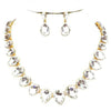 Rhinestone Drop Necklace & Earring Set