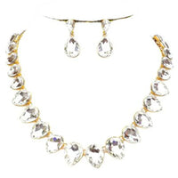 Rhinestone Drop Necklace & Earring Set