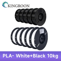 KINGROON 10KG PLA/ ABS/ PETG Filament 1.75mm Black White Gray , Wholesale 10 Rolls PLA ABS PETG Plastic For 3D Printer