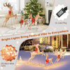 3 Pieces Lighted Christmas Reindeer, Holiday Reindeer Family Set with 255 Warm White Lights, Stakes