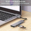 6 in 1 USB C Hub Multiport Adapter 6-in-1 with 4K@30Hz HDTV 100W Power Delivery USB 3.0 Data TF/SD Card Reader Laptop Hub Dock