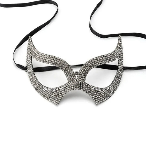 Sparkling Rhinestone Masquerade Face Mask – Breathable Crystal Veil Headwear for Banquets, Festivals & Halloween Costumes
