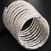 Sparkling Multi-Layer Rhinestone Arm Chain – Stacked Crystal Spiral Cuff & Upper Arm Bangle for Raves, Festivals & Beachwear