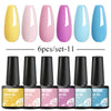 6Pcs/ Set Macaron Series Gel Nail Polish For Nails Glitter Nude Pink Blue Purple Hybrid Nail Art Gel Varnish Soak Off UV Gel Kit