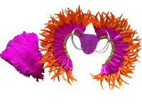 Two-Tone Feather Wing Backpiece Stage Costume Accessory