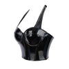 Black Shiny PU Leather Halter Corset Crop Top Push-Up Bustier Gothic Bra