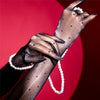 Ultra-Thin 1D Dot Oil Shiny Opera Length Gloves Sheer Glossy Performance Gloves