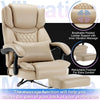 High Back Massage Reclining Office Chair with Footrest - Executive Computer Home Desk Massaging Lumbar Cushion, Adjustable Angle