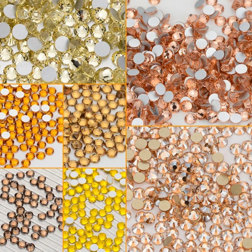 SS3-SS30 Yellow Series Non-Hotfix Glass Flat Back Rhinestones
