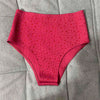 Red Rhinestone High-Waist Pole Dance Shorts & Gogo Performance Bottoms