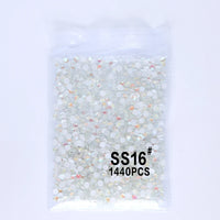 SS6-SS30 Mocha Shimmer White Glass Flatback Non-hotfix Rhinestones