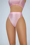High-Waist Oil Glossy Sheer G-String Thong Satin Smooth Seamless Briefs