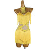 Professional Latin Dance Competition Dress & Tassel Fringe Performance Outfit