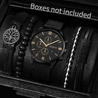 4/5PCS Fashion Men Watches Casual Male's Quartz Watch Bracelets Set Relogio Masculino Reloj Hombre（Without Box）