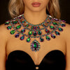 Multicolored Rhinestone Statement Necklace