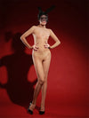 Oil Glossy High-Stretch Sheer Full-Length Bodysuit Thong Catsuit Jumpsuit