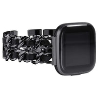 Fitbit Versa & Sense Leather Metal Band - Luxurious Design