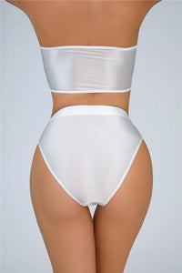 High-Waist Oil Glossy Sheer G-String Thong Satin Smooth Seamless Briefs