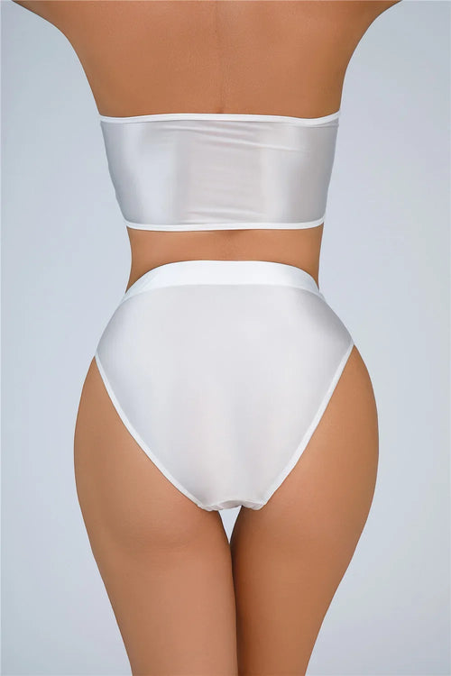High-Waist Oil Glossy Sheer G-String Thong Satin Smooth Seamless Briefs