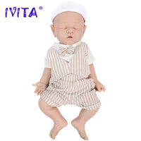 IVITA WB1528 43cm 2508g 100% Full Body Silicone Reborn Baby Doll Realistic Male Baby Toys with Clothes for Children Dolls Gift