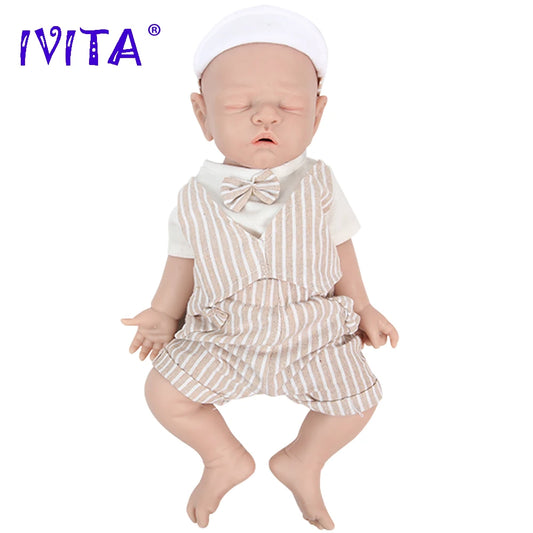 IVITA WB1528 43см 2508г 100% силікон для всього тіла Reborn Baby Doll Реалістичні чоловічі дитячі іграшки з одягом для дітей Ляльки Подарунок