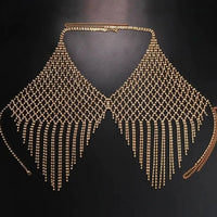 Rhinestone Tassel Fringe Halter Body Chain