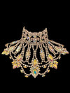 Crystal Rhinestone Ostrich Feather Headdress & Necklace Set