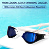 JSJM Adult Professional Anti-Fog HD Swim Goggles UV Protection Swimming Goggles Men Women Adjustable Silicone Swimming Glasses