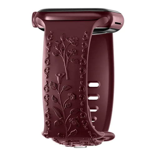 Apple Watch Silicone Band - Floral Engraved - Stylish Design