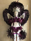 Jewel-Toned Feathered Wings and Headdress Set