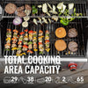 5 burners Propane gas grill with burner and side burner, stainless steel grill 632 square feet. 64,000 btu, silver