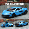 1/36 McLaren 600LT Toy Car For Children RMZ City Diecast Miniature Vehicle Model Super Pull Back Car Collection Gift for Boys