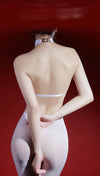 5D 912 PIN Backless Halter Oil Glossy Sheer Bodysuit Leotard
