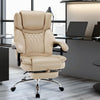 High Back Massage Reclining Office Chair with Footrest - Executive Computer Home Desk Massaging Lumbar Cushion, Adjustable Angle