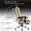 High Back Massage Reclining Office Chair with Footrest - Executive Computer Home Desk Massaging Lumbar Cushion, Adjustable Angle