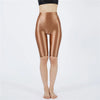 Oil Glossy High-Stretch Knee-Length Shorts Satin Shine Performance Biker Shorts