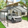 10x15 Carport Garage with Enhanced Base for Car, Boats and Truck, Heavy Duty Metal Galvanized Outdoor Carport Garage