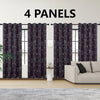 4PCSBlackout Curtains Grommet Thermal Insulated Room Darkening  With Circle And Dots Foil Printed For Bedroom
