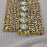 Gold-Plated Crystal Rhinestone Bracelet