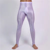 Men's Oil Glossy Sheer High-Stretch Pencil Pants Satin Smooth Leggings