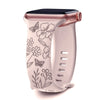 Apple Watch Silicone Strap - Floral Engraved, Soft and Waterproof