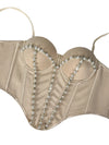 Pearl Embroidered Bustier Corset Crop Top High Street Evening Bralette
