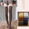 Winter Warm Long Socks Tube Thick High Tube Over Knee Knee-Length Hosiery Socks Terry Solid Color Women Thicken Calf Socking