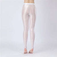Thin Sheer Oil Glossy High-Stretch Pencil Pants Candy Color Yoga Leggings