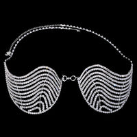 Luxury Crystal Swirl Micro Bikini Body Chain – Shimmering Rhinestone Tassel Bra & Exotic Chest Harness for Festivals, Raves & Clubwear