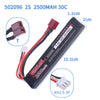 7.4v 2500mAh Lipo Battery for Water Gun 2S 7.4V Rechargable battery for Mini Airsoft BB Air Pistol Electric Toys Guns Parts