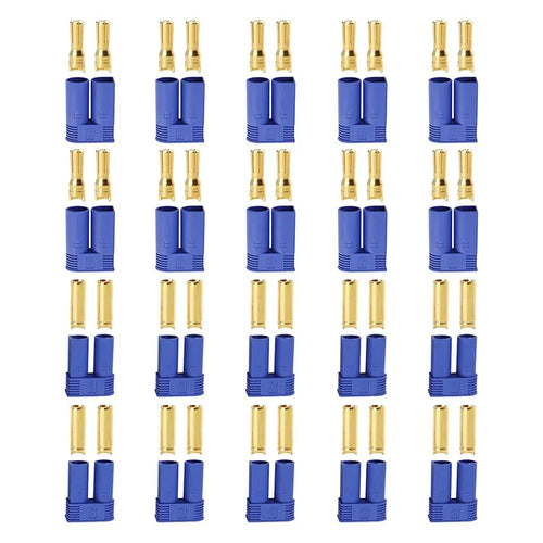 10 Pairs EC5 Banana Plug Connectors Female Male 5.0mm Gold Bullet Connector for RC ESC LIPO Battery Device Electric Motor