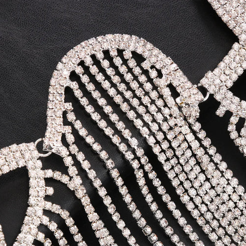 Dazzling Crystal Tassel Chest Chain & Dance Belly Bra Jewelry