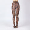 Oil Glossy High-Stretch Satin Pencil Pants & Leopard Print Leggings