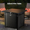 32 Inch Propane Fire Pit Outdoor Gas Fire Pit 50,000 BTU Steel Fire Pit Table with Lid Add Warmth and Ambience